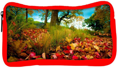 

Snoogg Eco Friendly Canvas Dry Leaves On Ground Designer Student Pen Pencil Case Coin Purse Pouch Cosmetic Makeup Bag (RED) Pouch(Multicolor)