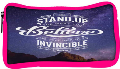 

Snoogg Eco Friendly Canvas Stand Up And Believe 2740 Student Pen Pencil Case Coin Purse Pouch Cosmetic Makeup Bag (PINK) Pouch(Multicolor)