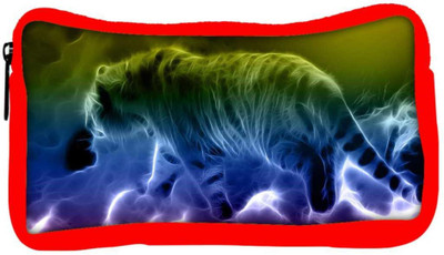 

Snoogg Eco Friendly Canvas Neon Tiger Walking Designer Student Pen Pencil Case Coin Purse Pouch Cosmetic Makeup Bag (RED) Pouch(Multicolor)