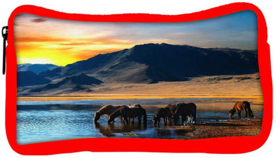 

Snoogg Eco Friendly Canvas Horse Drinking Water Designer Student Pen Pencil Case Coin Purse Pouch Cosmetic Makeup Bag (RED) Pouch(Multicolor)