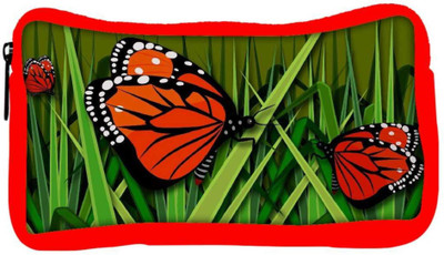 

Snoogg Eco Friendly Canvas Butterflies Designer Student Pen Pencil Case Coin Purse Pouch Cosmetic Makeup Bag (RED) Pouch(Multicolor)