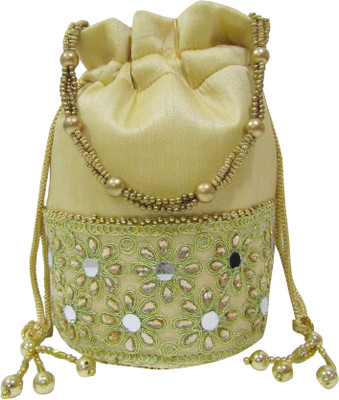

Deepsum Women Gold Wedding Party Clutch Potli Bag Potli(Gold)