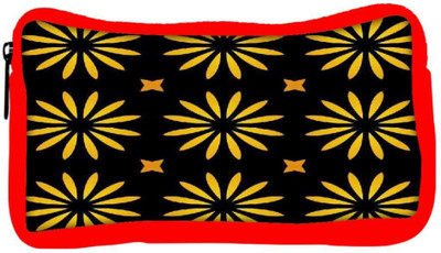 

Snoogg Eco Friendly Canvas Yellow Flower Black Pattern Designer Student Pen Pencil Case Coin Purse Pouch Cosmetic Makeup Bag (RED) Pouch(Multicolor)
