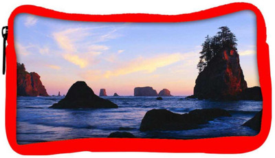 

Snoogg Eco Friendly Canvas Rocks In The Lake Designer Student Pen Pencil Case Coin Purse Pouch Cosmetic Makeup Bag (RED) Pouch(Multicolor)