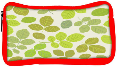 

Snoogg Eco Friendly Canvas Colorful Leaves Cream Pattern Designer Student Pen Pencil Case Coin Purse Pouch Cosmetic Makeup Bag (RED) Pouch(Multicolor)