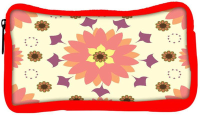 

Snoogg Eco Friendly Canvas Cream Floral Designer Student Pen Pencil Case Coin Purse Pouch Cosmetic Makeup Bag (RED) Pouch(Multicolor)
