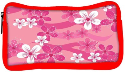 

Snoogg Eco Friendly Canvas Floral Pink Pattern Designer Student Pen Pencil Case Coin Purse Pouch Cosmetic Makeup Bag (RED) Pouch(Multicolor)