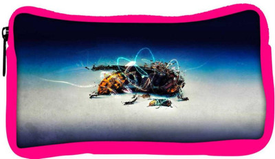 

Snoogg Eco Friendly Canvas Abstract Bee Designer Student Pen Pencil Case Coin Purse Pouch Cosmetic Makeup Bag (PINK) Pouch(Multicolor)