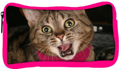 

Snoogg Eco Friendly Canvas Screaming Cat Designer Student Pen Pencil Case Coin Purse Pouch Cosmetic Makeup Bag (PINK) Pouch(Multicolor)