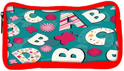 

Snoogg Eco Friendly Canvas Alphabets Butterfly Designer Student Pen Pencil Case Coin Purse Pouch Cosmetic Makeup Bag (RED) Pouch(Multicolor)