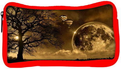 

Snoogg Eco Friendly Canvas Black Earth Designer Student Pen Pencil Case Coin Purse Pouch Cosmetic Makeup Bag (RED) Pouch(Multicolor)