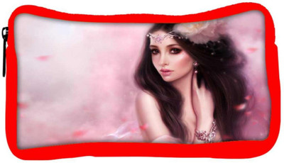 

Snoogg Eco Friendly Canvas Beauty Fantasy Girl Pink Designer Student Pen Pencil Case Coin Purse Pouch Cosmetic Makeup Bag (RED) Pouch(Multicolor)