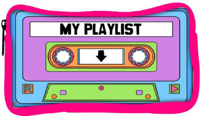 

Snoogg Eco Friendly Canvas Casette Playlist Student Pen Pencil Case Coin Purse Pouch Cosmetic Makeup Bag (PINK) Pouch(Multicolor)