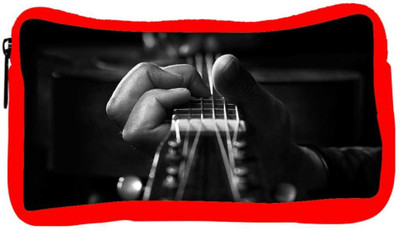 

Snoogg Eco Friendly Canvas Playing The Guitar Designer Student Pen Pencil Case Coin Purse Pouch Cosmetic Makeup Bag (RED) Pouch(Multicolor)
