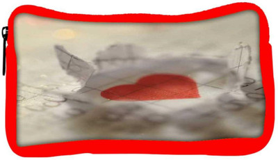 

Snoogg Eco Friendly Canvas Paper Heart Student Pen Pencil Case Coin Purse Pouch Cosmetic Makeup Bag (RED) Pouch(Multicolor)