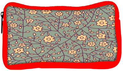 

Snoogg Eco Friendly Canvas Cream Flowers Designer Student Pen Pencil Case Coin Purse Pouch Cosmetic Makeup Bag (RED) Pouch(Multicolor)