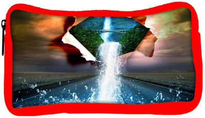 

Snoogg Eco Friendly Canvas Nature Water Pouring Designer Student Pen Pencil Case Coin Purse Pouch Cosmetic Makeup Bag (RED) Pouch(Multicolor)