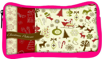 

Snoogg Eco Friendly Canvas Christmas Season Designer Student Pen Pencil Case Coin Purse Pouch Cosmetic Makeup Bag (PINK) Pouch(Multicolor)