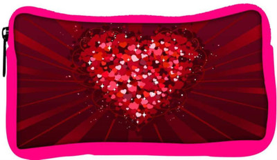 

Snoogg Eco Friendly Canvas Multiple Heart Designer Student Pen Pencil Case Coin Purse Pouch Cosmetic Makeup Bag (PINK) Pouch(Multicolor)