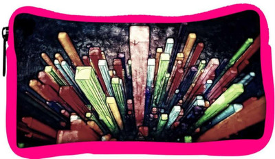 

Snoogg Eco Friendly Canvas Crystals Digital Art Designer Student Pen Pencil Case Coin Purse Pouch Cosmetic Makeup Bag (PINK) Pouch(Multicolor)