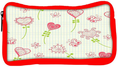 

Snoogg Eco Friendly Canvas Hearts And Butterflier Designer Student Pen Pencil Case Coin Purse Pouch Cosmetic Makeup Bag (RED) Pouch(Multicolor)