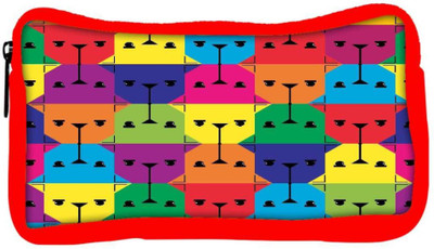 

Snoogg Eco Friendly Canvas Colorful Faces Designer Student Pen Pencil Case Coin Purse Pouch Cosmetic Makeup Bag (RED) Pouch(Multicolor)