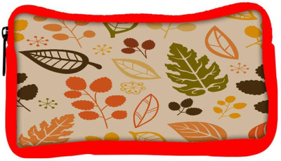 

Snoogg Eco Friendly Canvas Cream Pattern Leaves Designer Student Pen Pencil Case Coin Purse Pouch Cosmetic Makeup Bag (RED) Pouch(Multicolor)