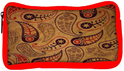 

Snoogg Eco Friendly Canvas Cream Feather Designer Student Pen Pencil Case Coin Purse Pouch Cosmetic Makeup Bag (RED) Pouch(Multicolor)
