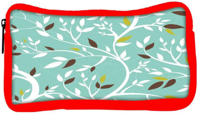 

Snoogg Eco Friendly Canvas White Leaves Designer Student Pen Pencil Case Coin Purse Pouch Cosmetic Makeup Bag (RED) Pouch(Multicolor)