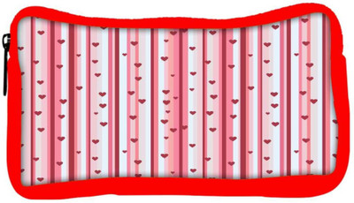 

Snoogg Eco Friendly Canvas Small Hearts Red Strips Designer Student Pen Pencil Case Coin Purse Pouch Cosmetic Makeup Bag (RED) Pouch(Multicolor)