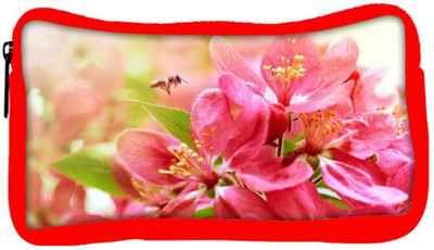 

Snoogg Eco Friendly Canvas Pink Flower Designer Student Pen Pencil Case Coin Purse Pouch Cosmetic Makeup Bag (RED) Pouch(Multicolor)