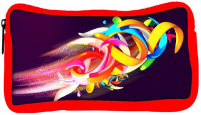 

Snoogg Eco Friendly Canvas Colorful Shapes Abstract Designer Student Pen Pencil Case Coin Purse Pouch Cosmetic Makeup Bag (RED) Pouch(Multicolor)