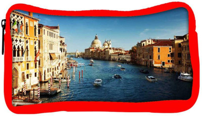 

Snoogg Eco Friendly Canvas Abstract City Designer Student Pen Pencil Case Coin Purse Pouch Cosmetic Makeup Bag (RED) Pouch(Multicolor)