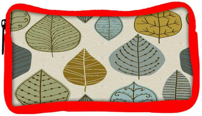 

Snoogg Eco Friendly Canvas Standing Leaves Designer Student Pen Pencil Case Coin Purse Pouch Cosmetic Makeup Bag (RED) Pouch(Multicolor)