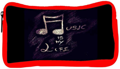 

Snoogg Eco Friendly Canvas Music Is My Life Student Pen Pencil Case Coin Purse Pouch Cosmetic Makeup Bag (RED) Pouch(Multicolor)