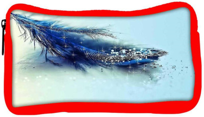 

Snoogg Eco Friendly Canvas Blue Feather And Glitter Designer Student Pen Pencil Case Coin Purse Pouch Cosmetic Makeup Bag (RED) Pouch(Multicolor)