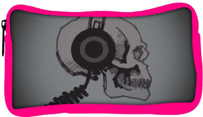 

Snoogg Eco Friendly Canvas Skull With Headphones Designer Student Pen Pencil Case Coin Purse Pouch Cosmetic Makeup Bag (PINK) Pouch(Multicolor)