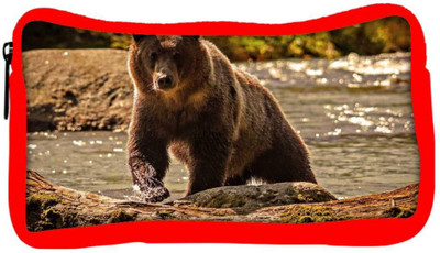 

Snoogg Eco Friendly Canvas Bear From The River Designer Student Pen Pencil Case Coin Purse Pouch Cosmetic Makeup Bag (RED) Pouch(Multicolor)