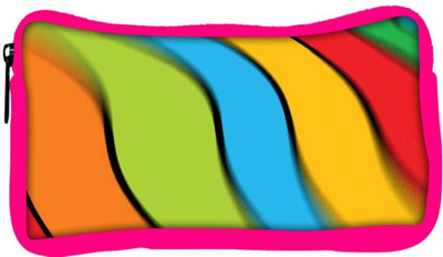 

Snoogg Eco Friendly Canvas Multiple Color Strips Designer Student Pen Pencil Case Coin Purse Pouch Cosmetic Makeup Bag (PINK) Pouch(Multicolor)