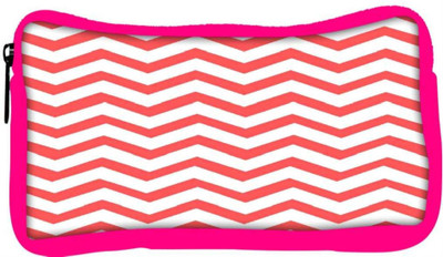 

Snoogg Eco Friendly Canvas Wave Print Student Pen Pencil Case Coin Purse Pouch Cosmetic Makeup Bag (PINK) Pouch(Multicolor)