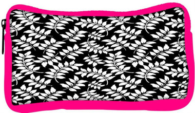 

Snoogg Eco Friendly Canvas White Leaf Black Pattern Designer Student Pen Pencil Case Coin Purse Pouch Cosmetic Makeup Bag (PINK) Pouch(Multicolor)