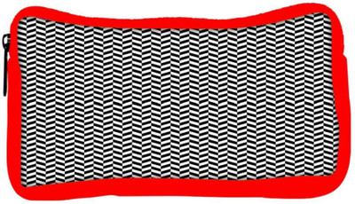 

Snoogg Eco Friendly Canvas Black And White Strips 1 Designer Student Pen Pencil Case Coin Purse Pouch Cosmetic Makeup Bag (RED) Pouch(Multicolor)