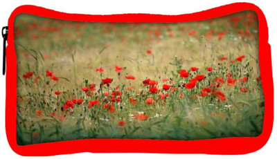 

Snoogg Eco Friendly Canvas Green Petals Designer Student Pen Pencil Case Coin Purse Pouch Cosmetic Makeup Bag (RED) Pouch(Multicolor)