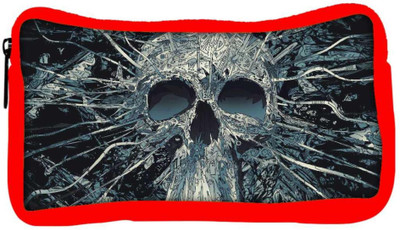 

Snoogg Eco Friendly Canvas Black Skull Designer Student Pen Pencil Case Coin Purse Pouch Cosmetic Makeup Bag (RED) Pouch(Multicolor)