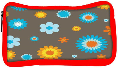 

Snoogg Eco Friendly Canvas Colorful Flowers Designer Student Pen Pencil Case Coin Purse Pouch Cosmetic Makeup Bag (RED) Pouch(Multicolor)