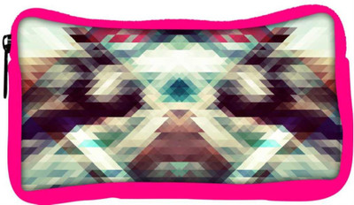 

Snoogg Eco Friendly Canvas Triangle Mosaic Abstract Designer Student Pen Pencil Case Coin Purse Pouch Cosmetic Makeup Bag (PINK) Pouch(Multicolor)