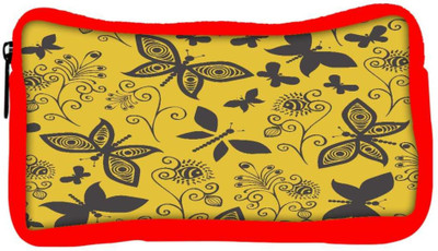 

Snoogg Eco Friendly Canvas Black Butterfly Yellow Pattern Designer Student Pen Pencil Case Coin Purse Pouch Cosmetic Makeup Bag (RED) Pouch(Multicolor)