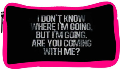

Snoogg Eco Friendly Canvas Are You Coming  Student Pen Pencil Case Coin Purse Pouch Cosmetic Makeup Bag (PINK) Pouch(Multicolor)