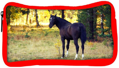 

Snoogg Eco Friendly Canvas Dark Black Horse Designer Student Pen Pencil Case Coin Purse Pouch Cosmetic Makeup Bag (RED) Pouch(Multicolor)