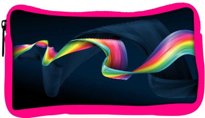 

Snoogg Eco Friendly Canvas Ribbons Pattern Designer Student Pen Pencil Case Coin Purse Pouch Cosmetic Makeup Bag (PINK) Pouch(Multicolor)